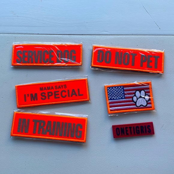 Other - Pack of Hi-Vis Velcro Service Dog Patches - brand new in package - 5 inches